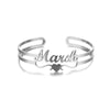 Custom Name With Heart Cuff Bracelet 18k Gold Plated Hypoallergenic Stainless Steel