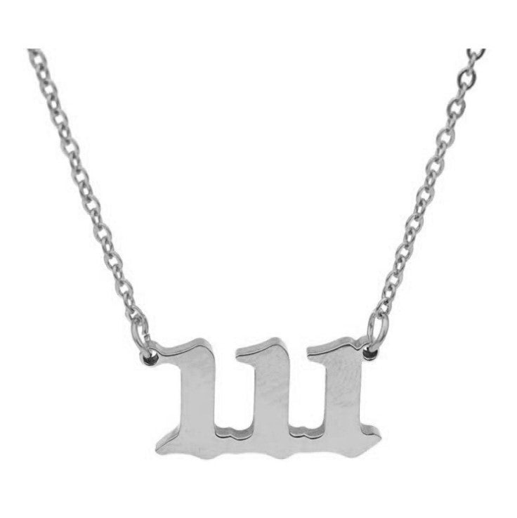 Angel Number Necklace 18k Gold Plated Hypoallergenic Stainless Steel 111 to 999