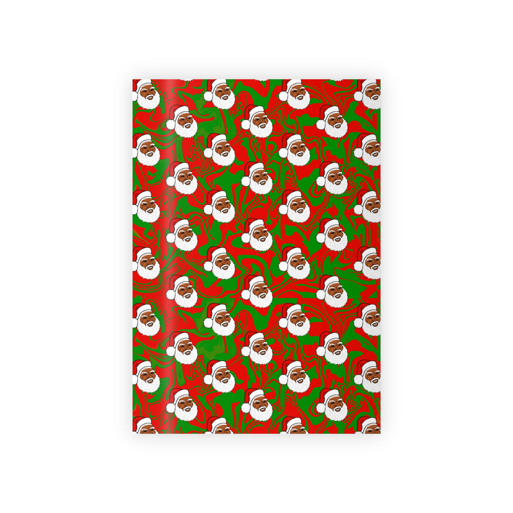 Black Santa Claus Holiday Christmas Gift Wrapping Paper Rolls, 1pc