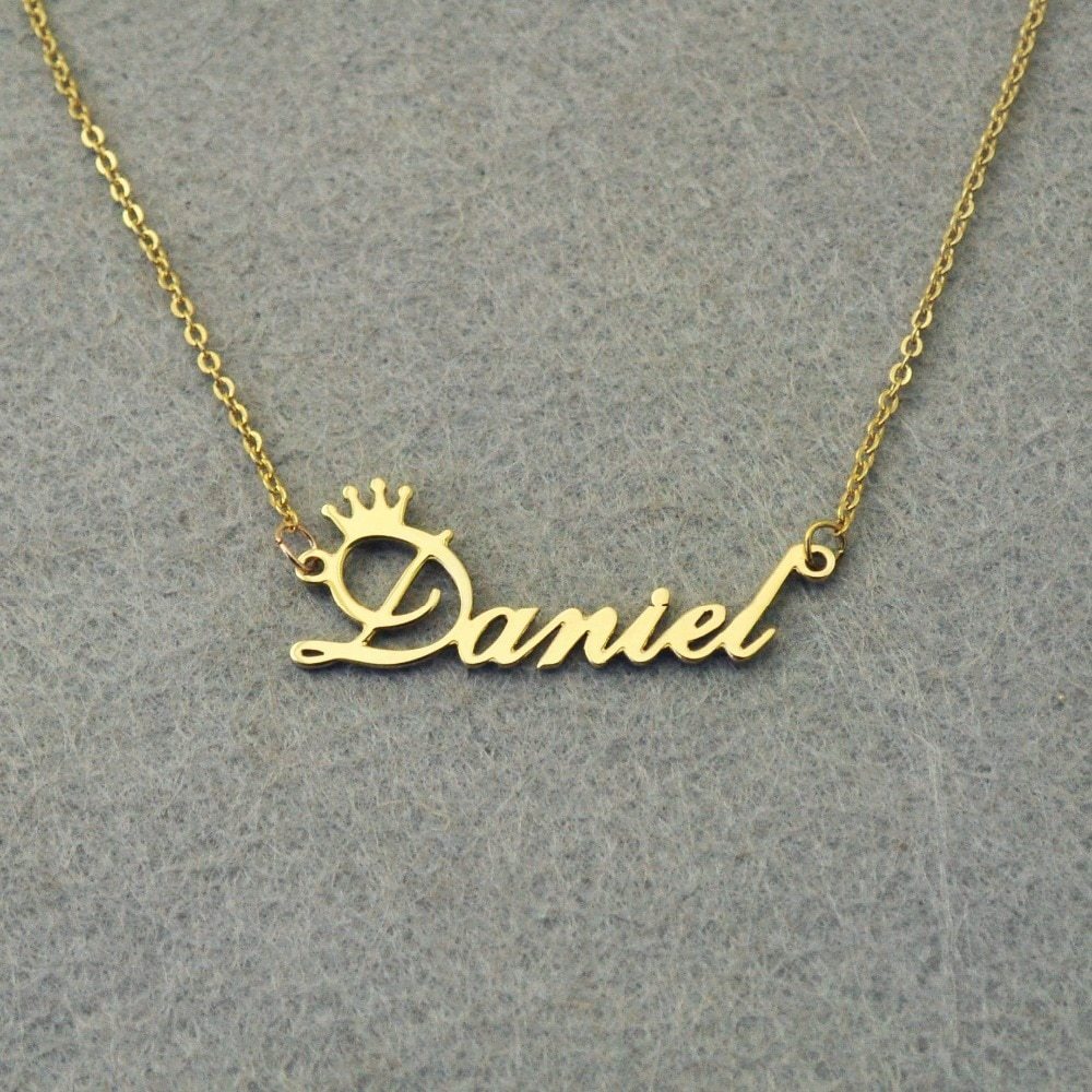 Custom Name Necklace 18k Gold Plated Stainless Steel Personalized