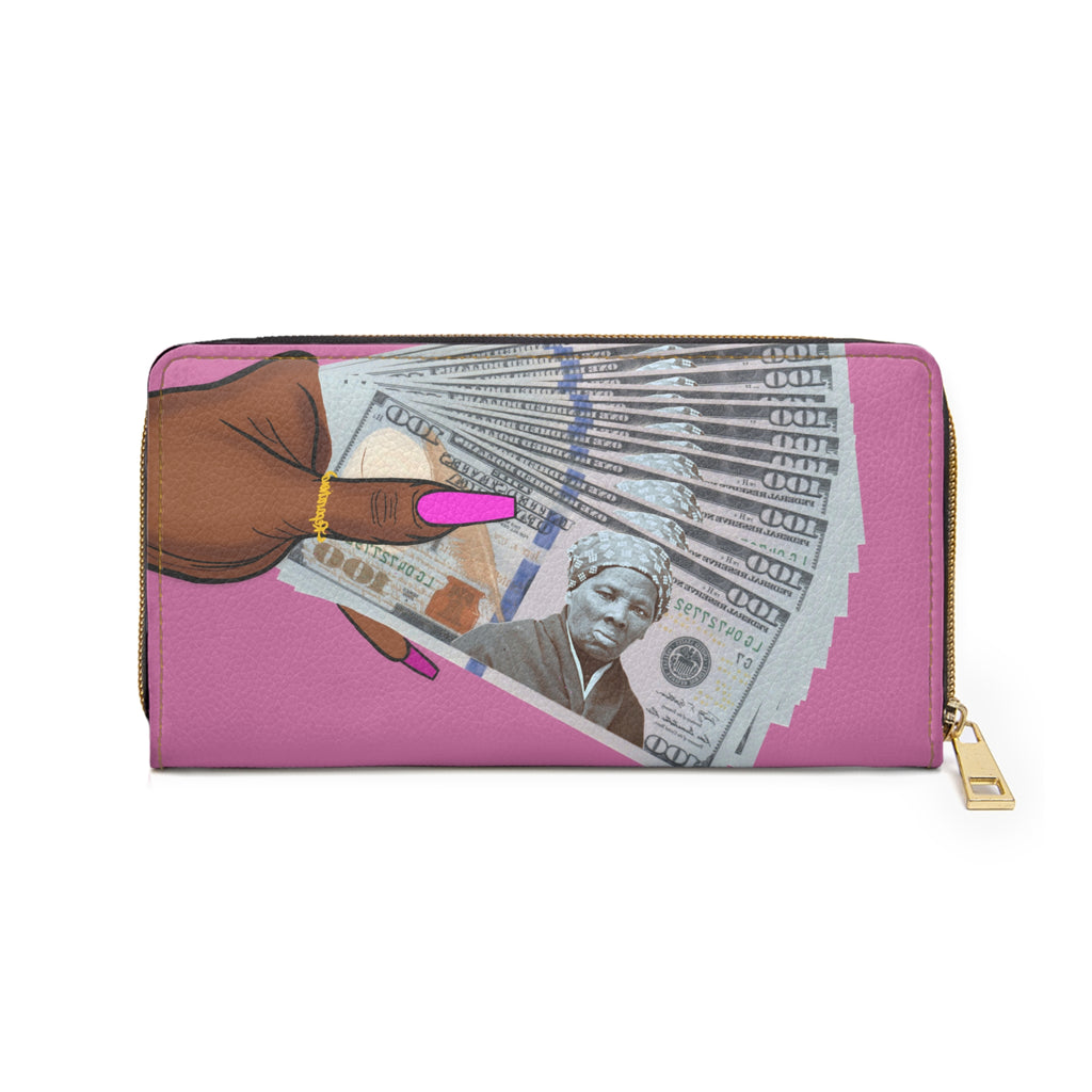 "All About the Tubmans" Hot Pink Zipper Wallet (Vegan Leather)