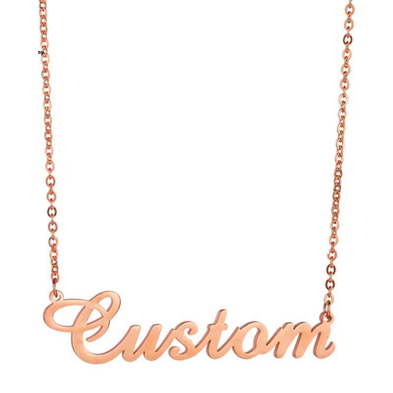 Custom Name Necklace 18k Gold Plated Stainless Steel Personalized