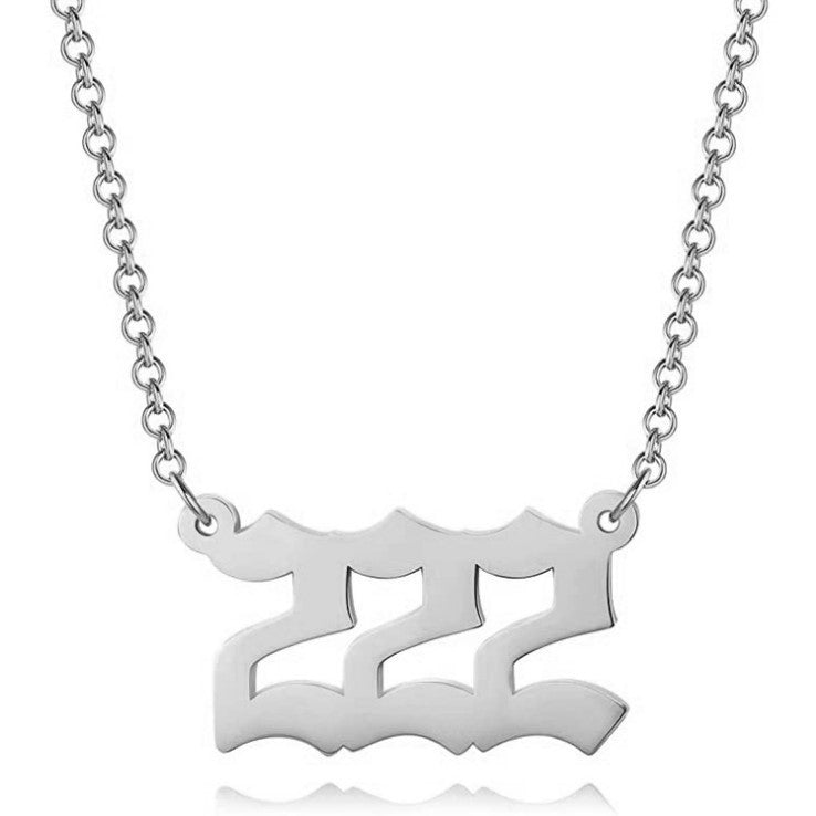 Angel Number Necklace 18k Gold Plated Hypoallergenic Stainless Steel 111 to 999