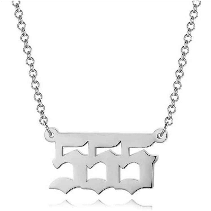 Angel Number Necklace 18k Gold Plated Hypoallergenic Stainless Steel 111 to 999