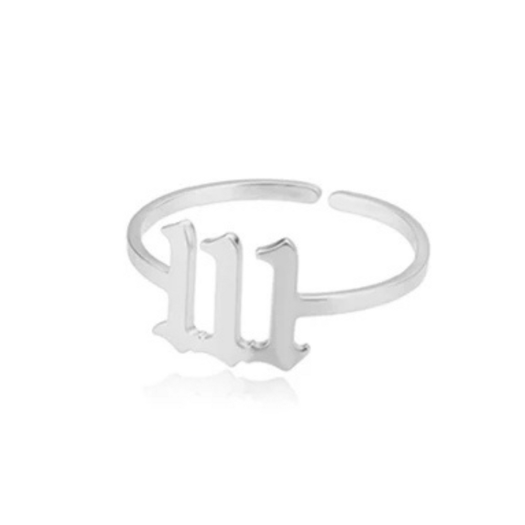 Angel Number Ring 18k Gold Plated Hypoallergenic Stainless Steel Adjustable Ring