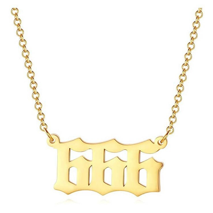 Angel Number Necklace 18k Gold Plated Hypoallergenic Stainless Steel 111 to 999
