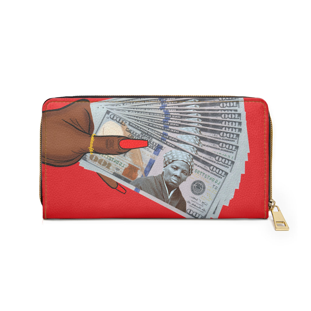 "All About the Tubmans" Red Zipper Wallet (Vegan Leather)
