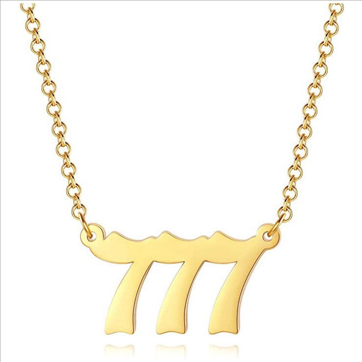 Angel Number Necklace 18k Gold Plated Hypoallergenic Stainless Steel 111 to 999
