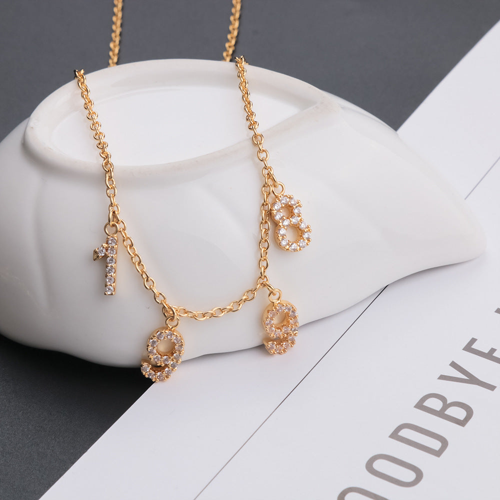 Custom Personalized Cubic Zirconia Letter Necklace