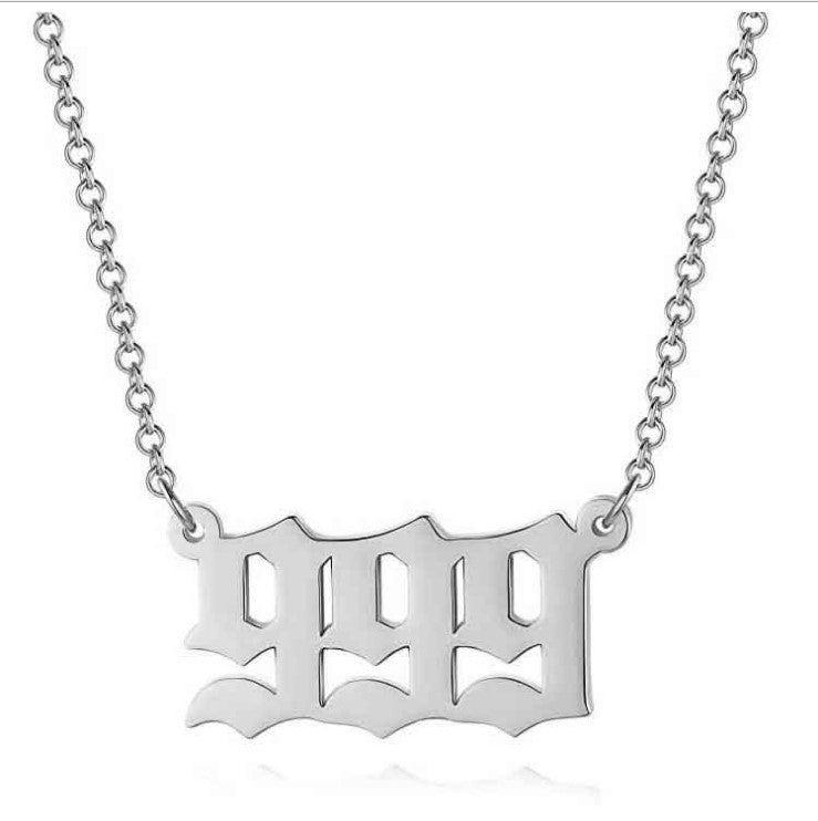 Angel Number Necklace 18k Gold Plated Hypoallergenic Stainless Steel 111 to 999