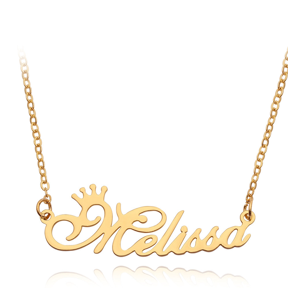 Custom Name Necklace 18k Gold Plated Hypoallergenic Stainless Steel Personalized Necklace
