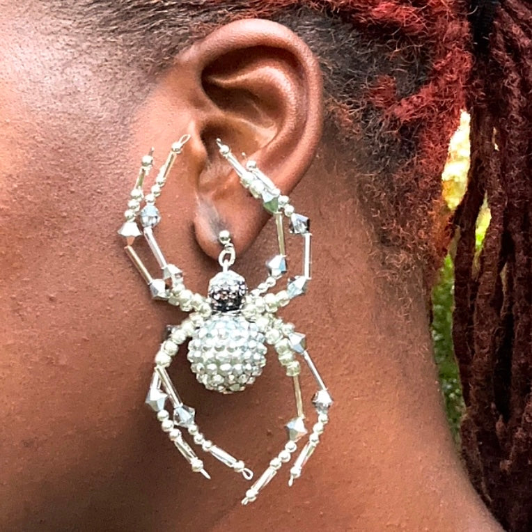 Anansi The Spider Hand-beaded Earrings