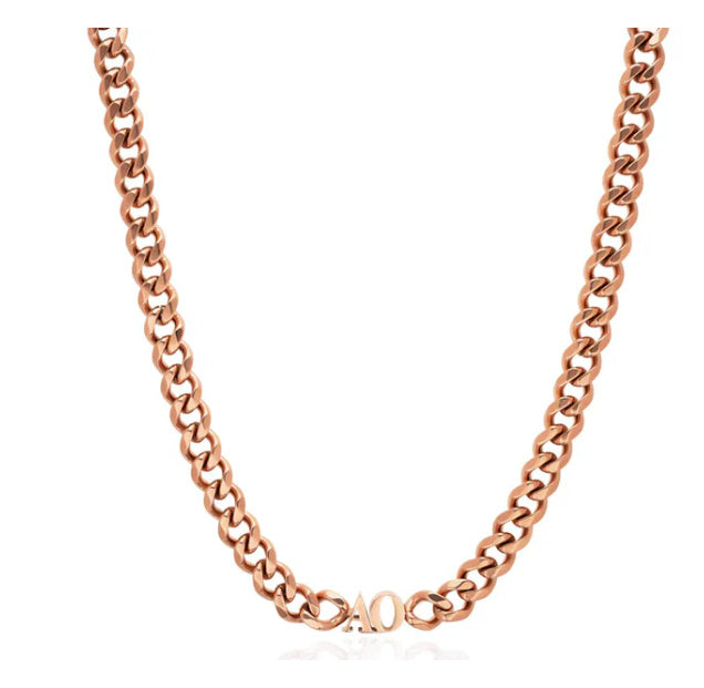 Custom Letter Name Initials Choker Necklace 18k Gold Plated Stainless Steel Personalized Cuban Chain Choker Necklace