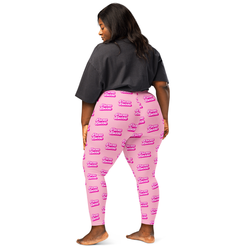 Custom Zodiac Sign Baddie Leggings – Astrology Activewear with Vintage Barbie Inspired Font (All 12 Zodiac Signs)