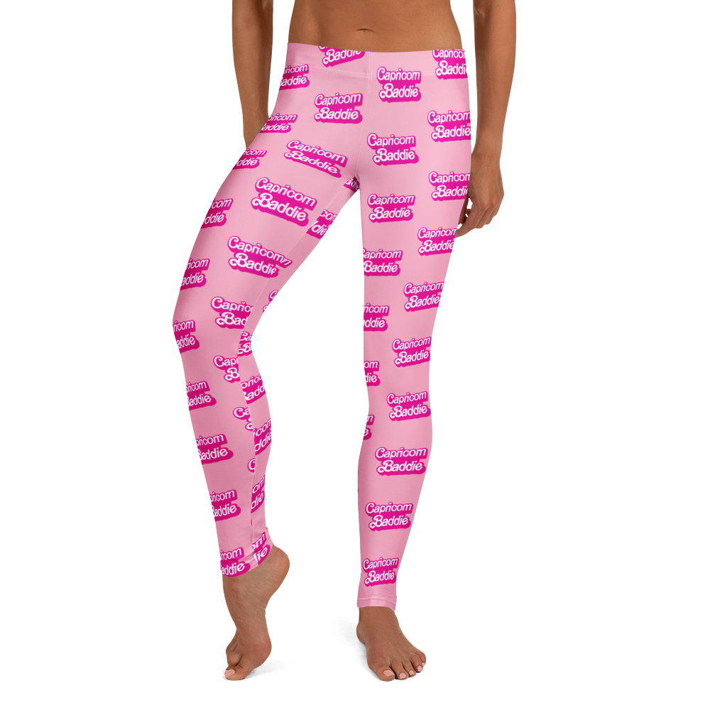 Custom Zodiac Sign Baddie Leggings – Astrology Activewear with Vintage Barbie Inspired Font (All 12 Zodiac Signs)