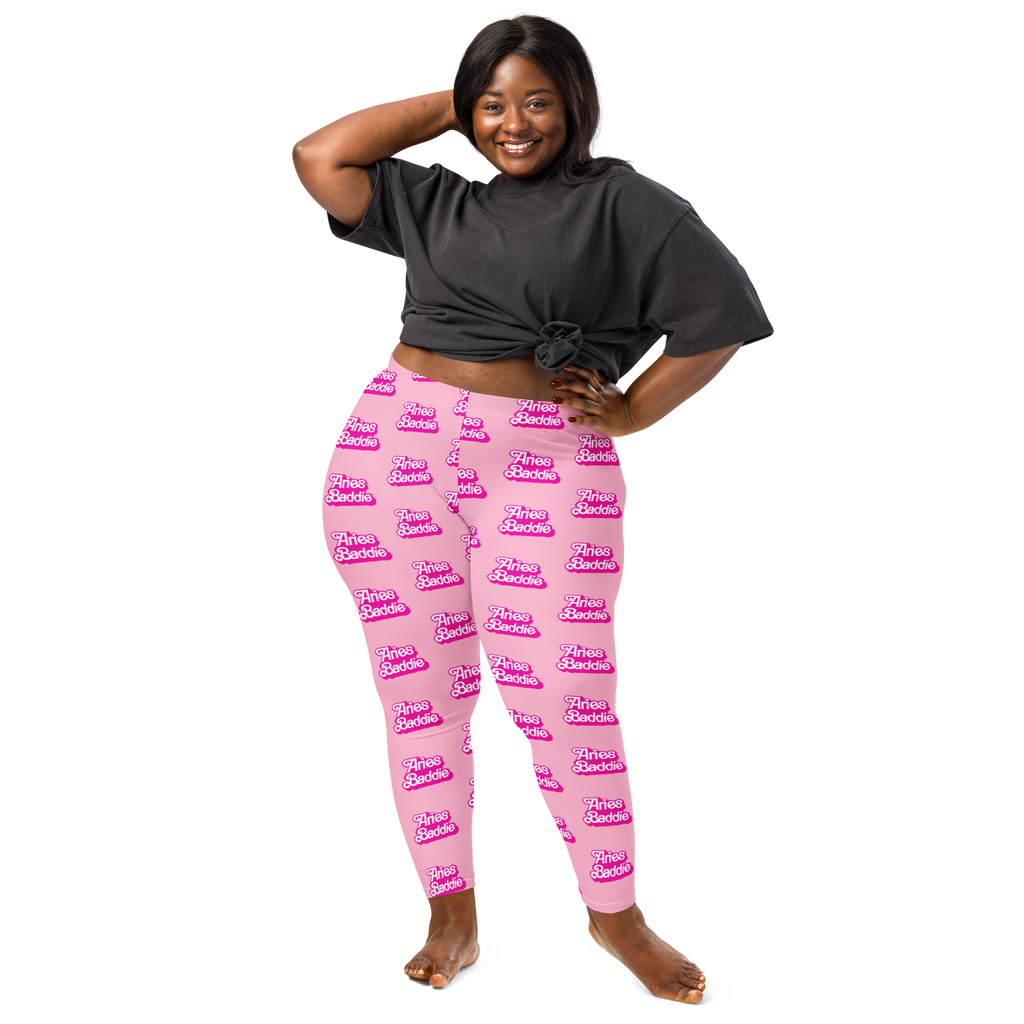 Custom Zodiac Sign Baddie Leggings – Astrology Activewear with Vintage Barbie Inspired Font (All 12 Zodiac Signs)