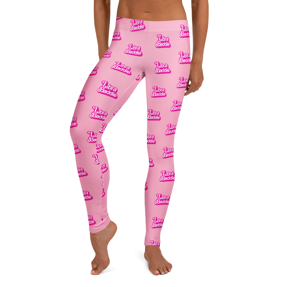 Custom Zodiac Sign Baddie Leggings – Astrology Activewear with Vintage Barbie Inspired Font (All 12 Zodiac Signs)