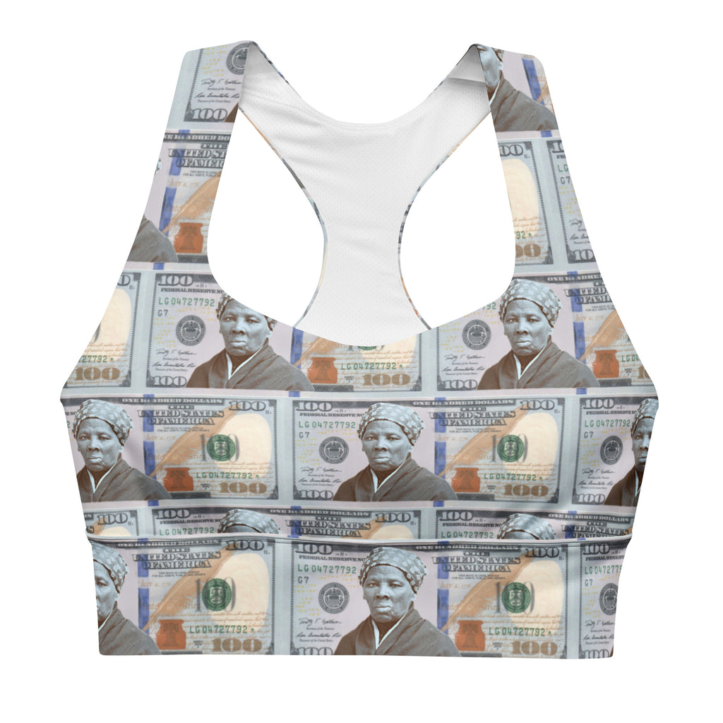 Harriet Tubman $100 Bill Sports Bra