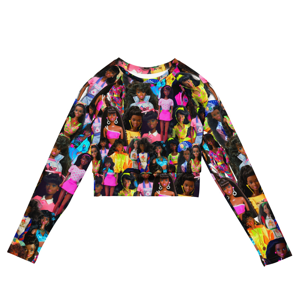 90's Vintage Black Barbieee Christieee Recycled long-sleeve crop top