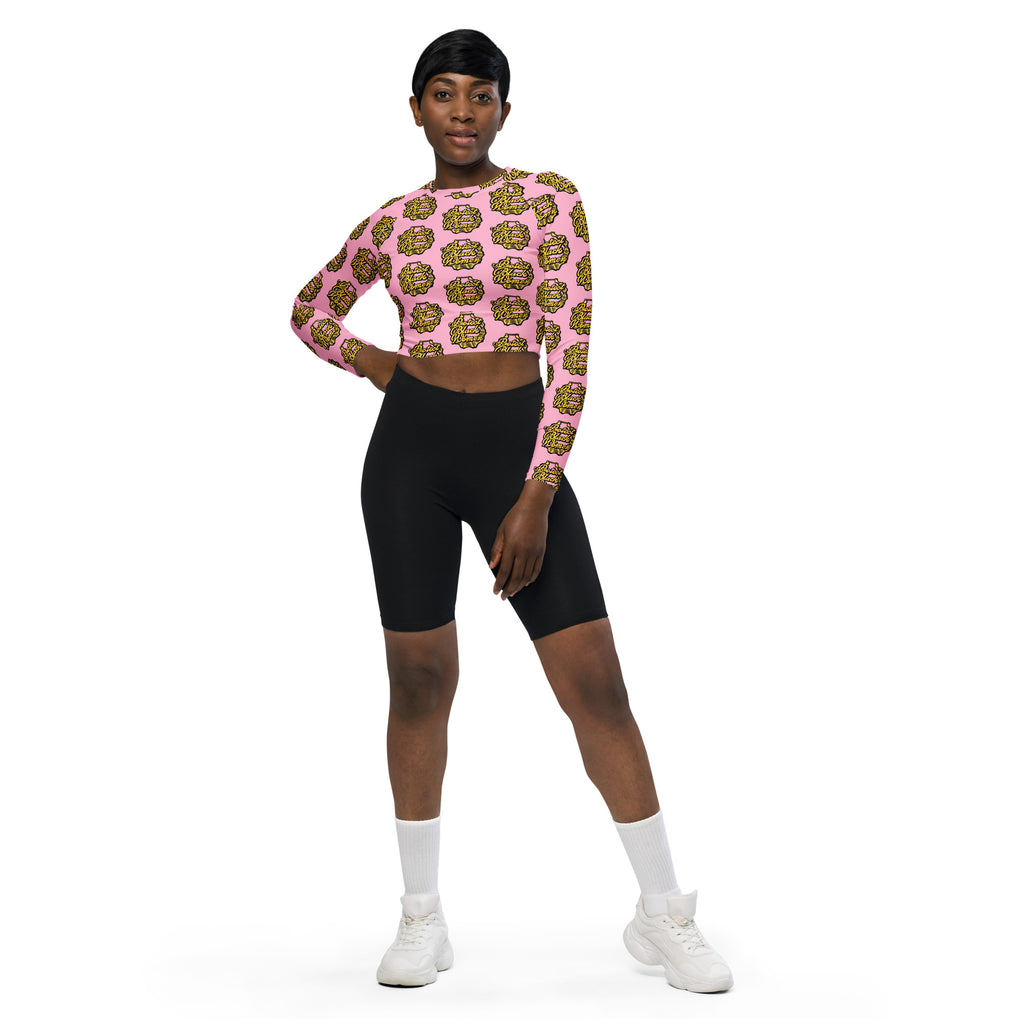 Protect Black Women Pink Recycled Long-Sleeve Crop Top