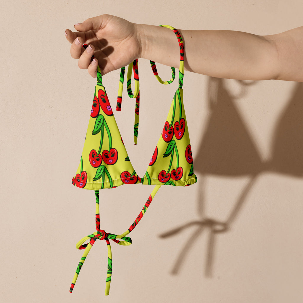Cherry Bomb recycled string bikini top
