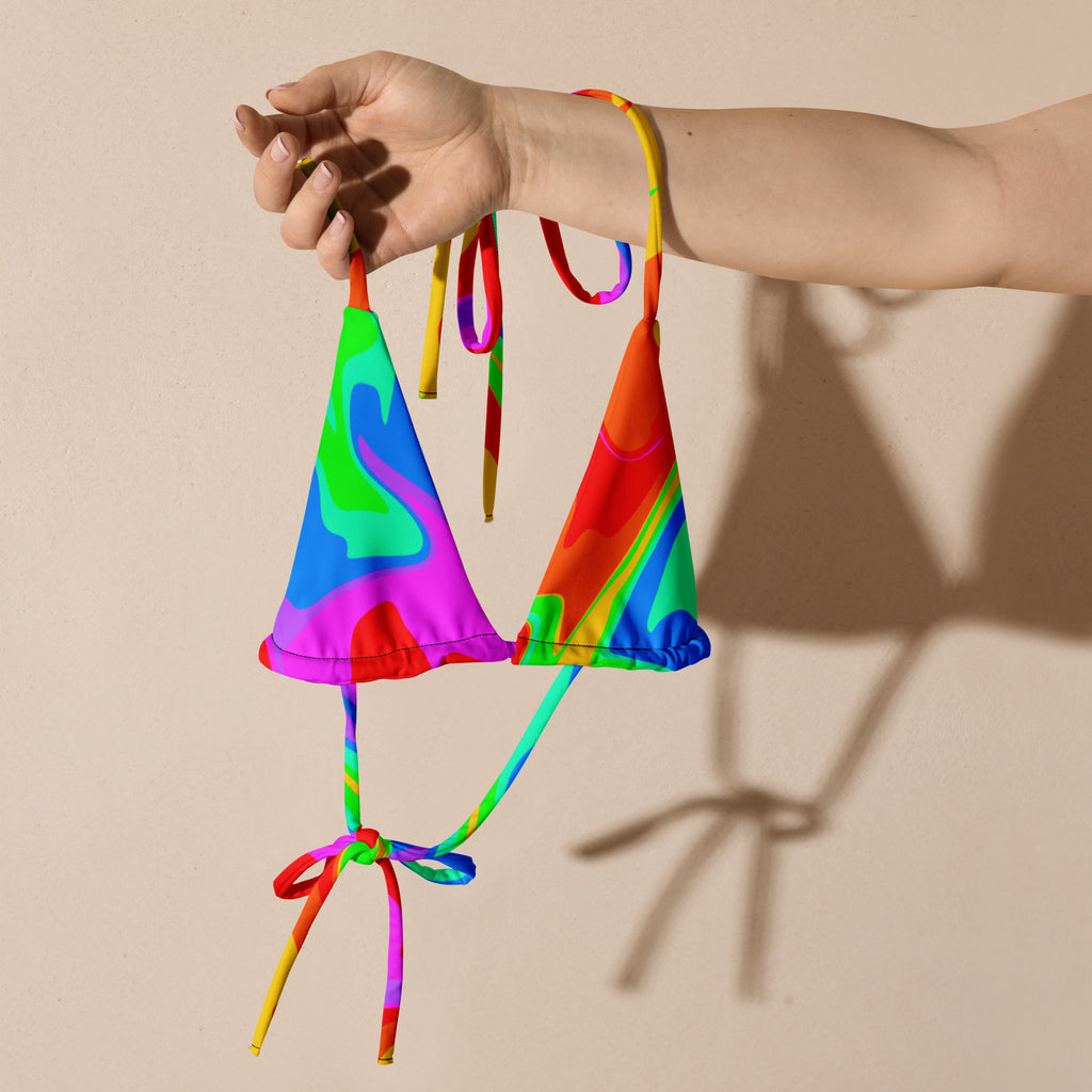 Taste the MF Rainbow! recycled string bikini top