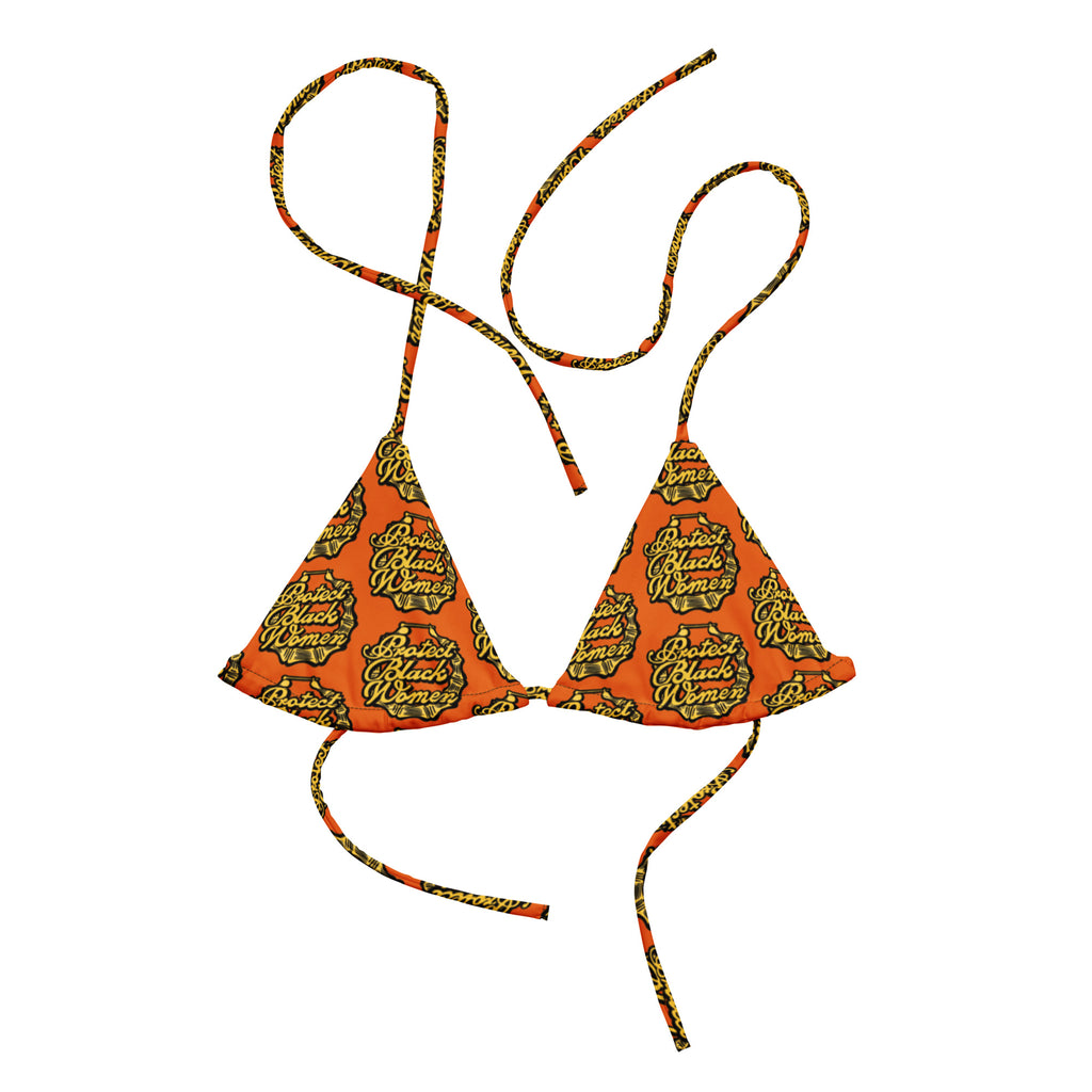Protect Black Women Recycled Material String Bikini Top