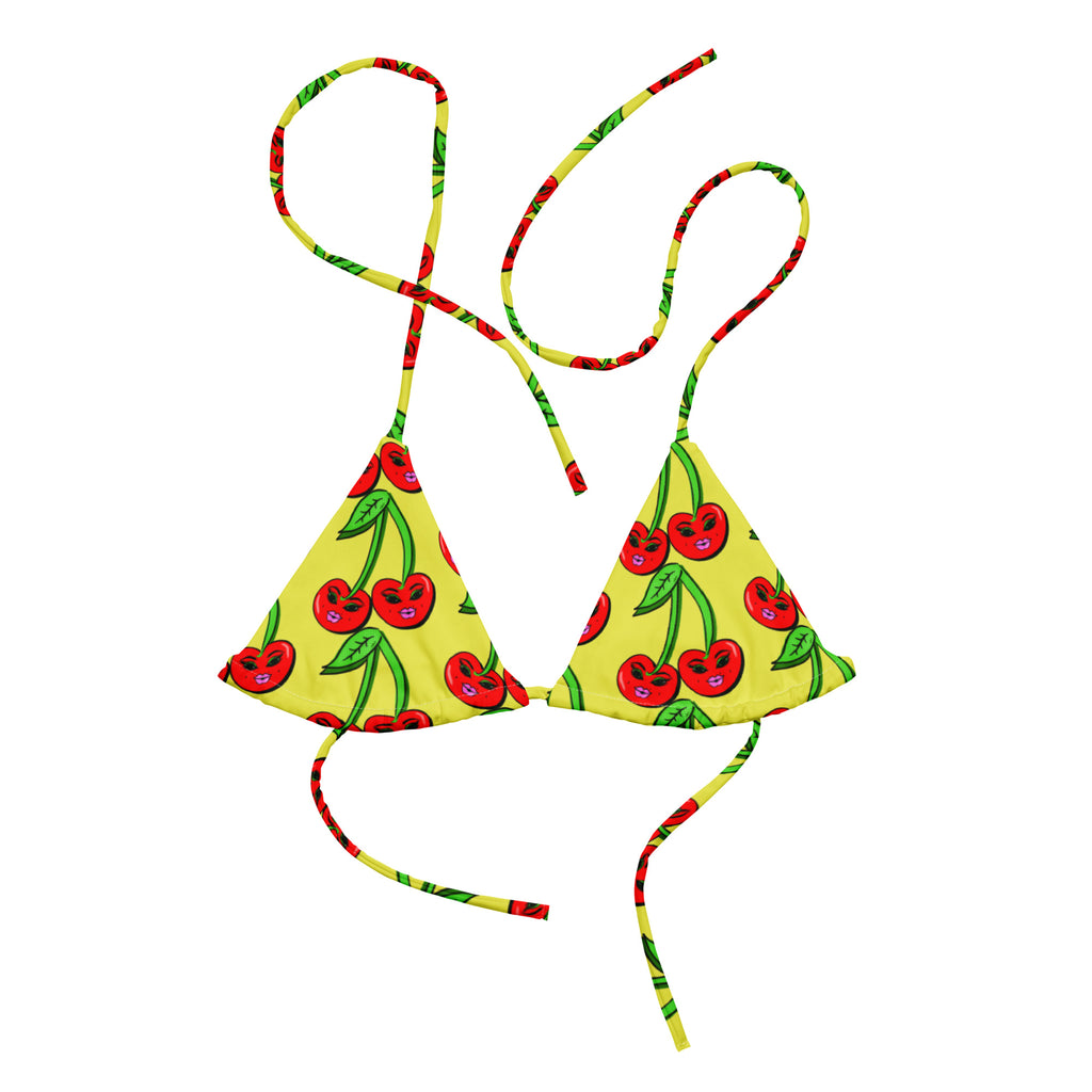 Cherry Bomb recycled string bikini top