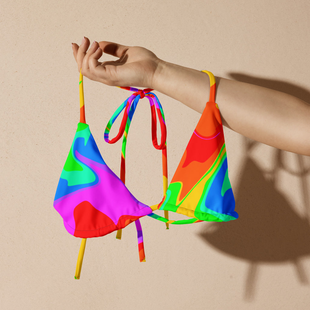Taste the MF Rainbow! recycled string bikini top