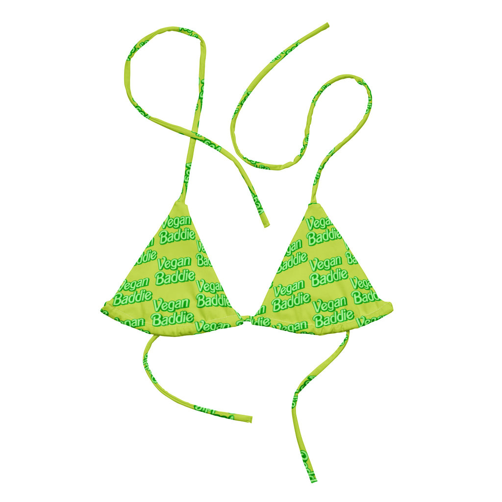 Vegan Baddie Green recycled string bikini top