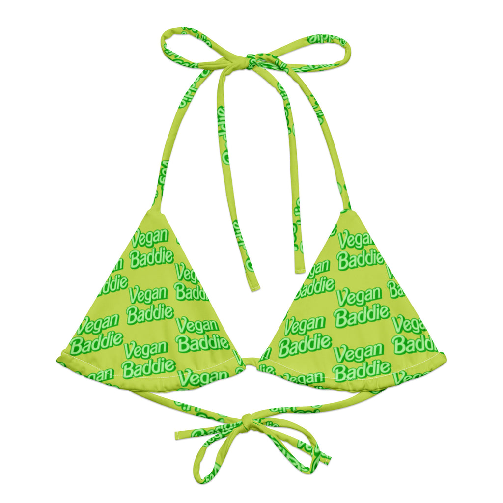 Vegan Baddie Green recycled string bikini top