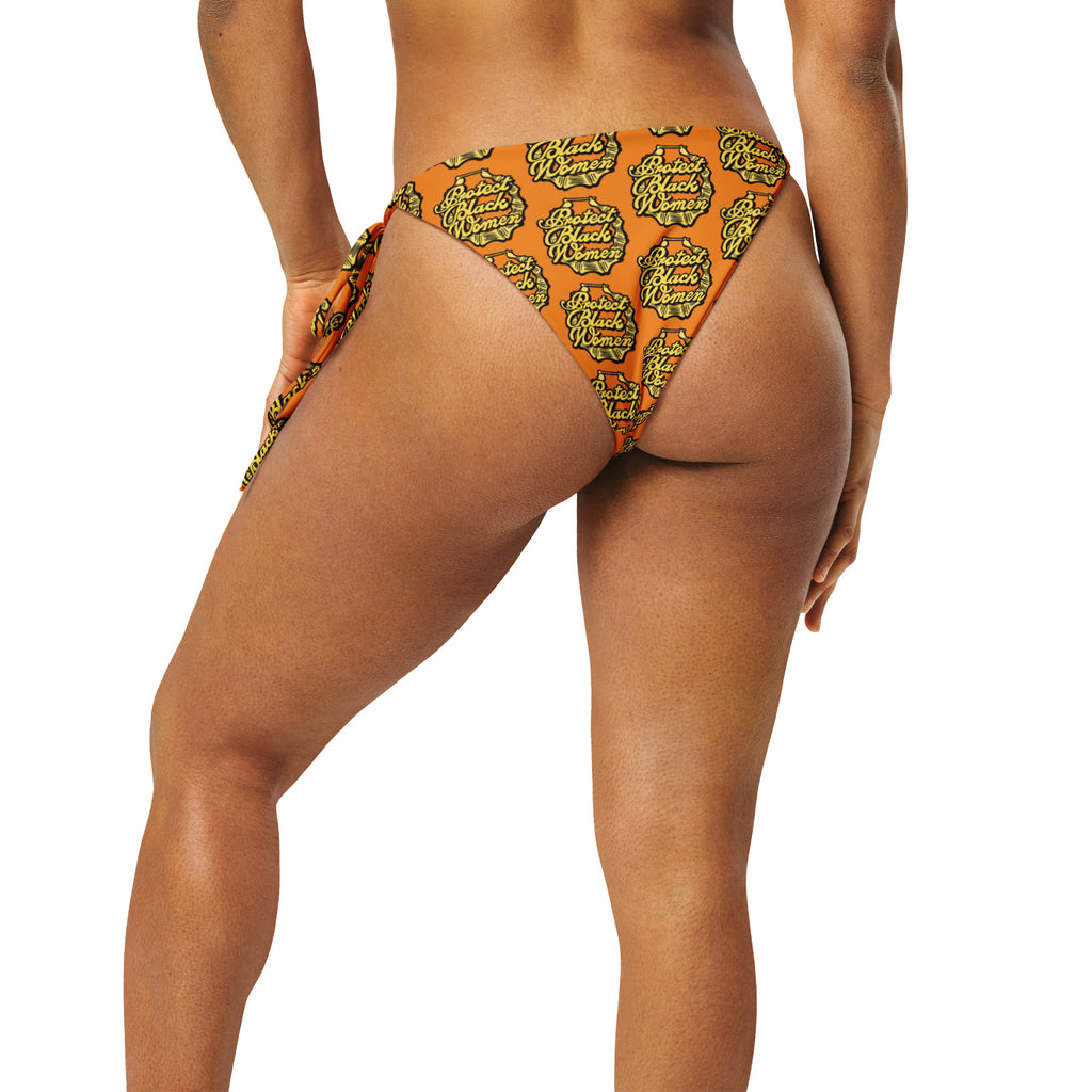 Protect Black Women  recycled string bikini bottom