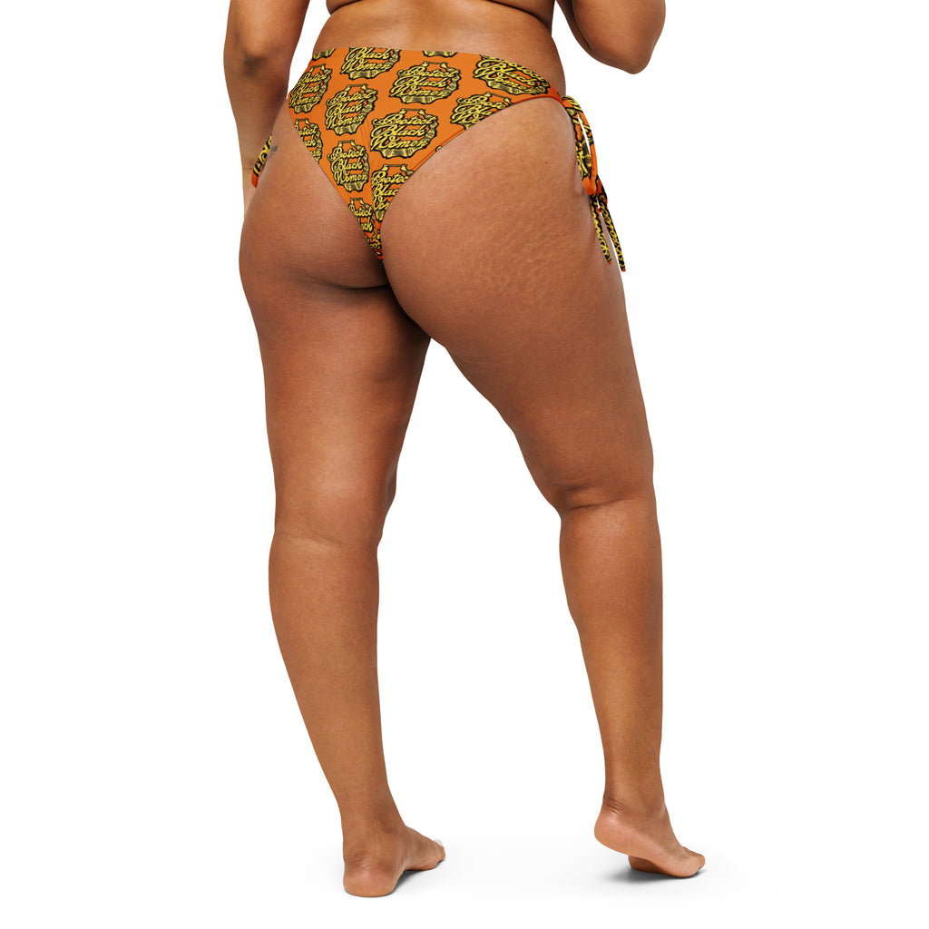 Protect Black Women  recycled string bikini bottom