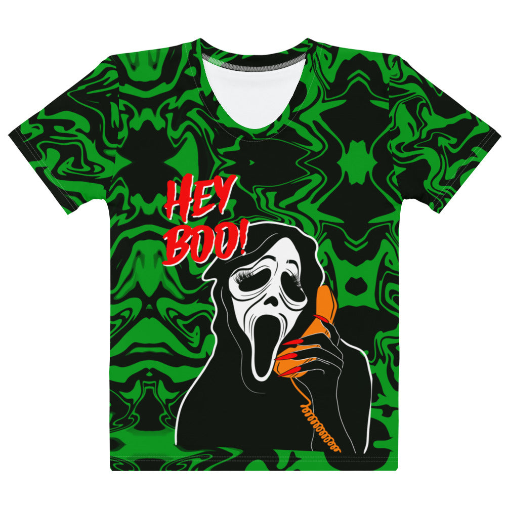 Hey Boo! Scream Mask Halloween Women's T-shirt