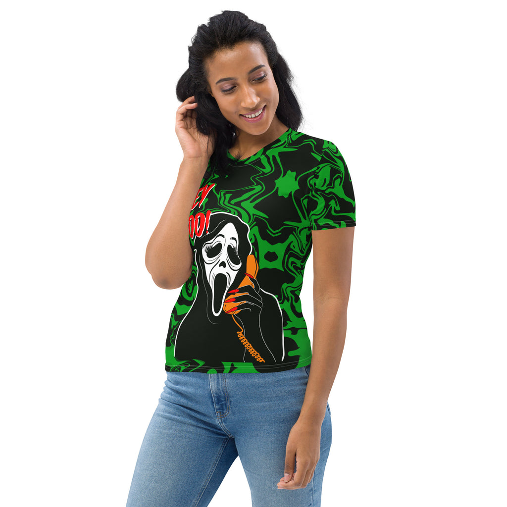 Hey Boo! Scream Mask Halloween Women's T-shirt