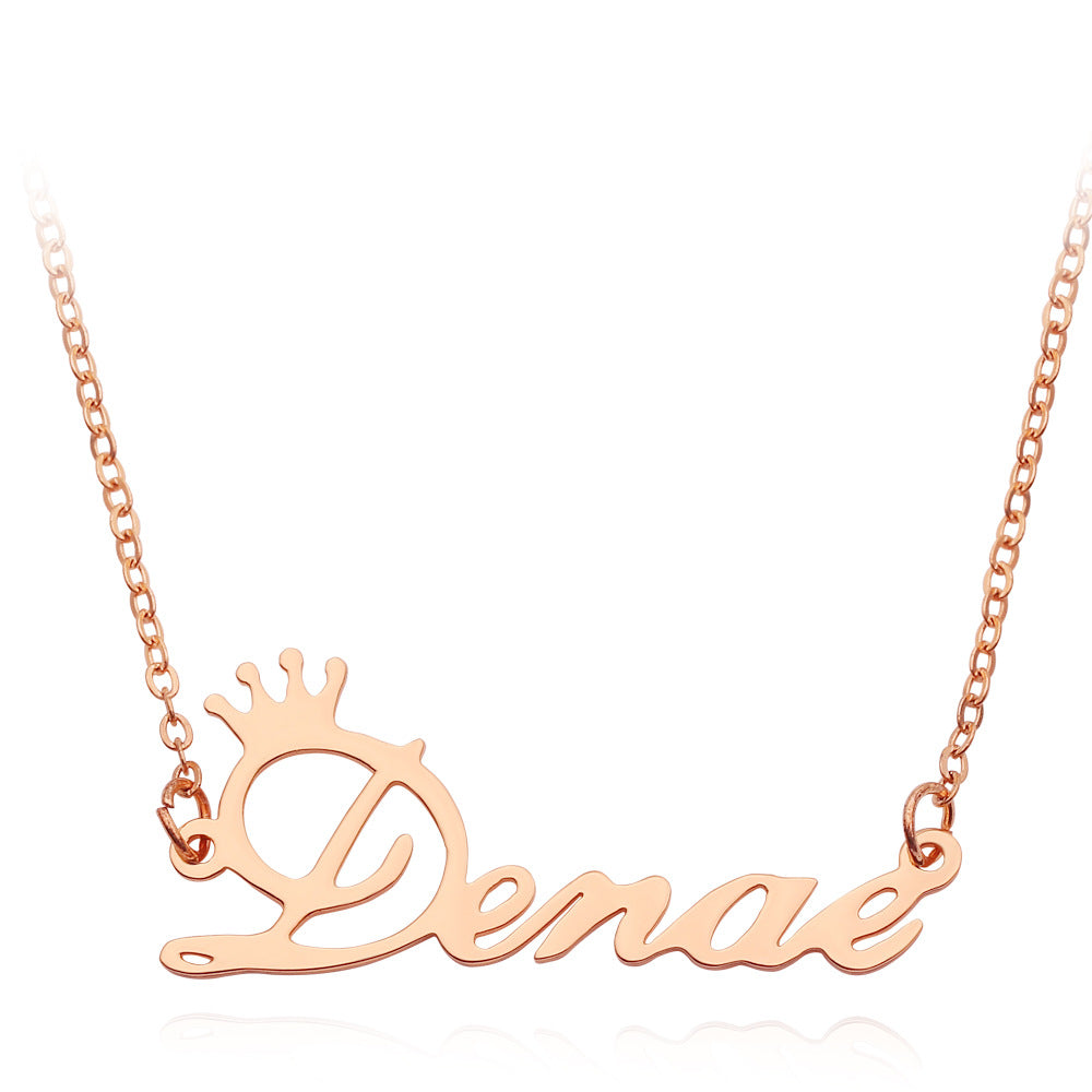 Custom Name Necklace 18k Gold Plated Hypoallergenic Stainless Steel Personalized Necklace