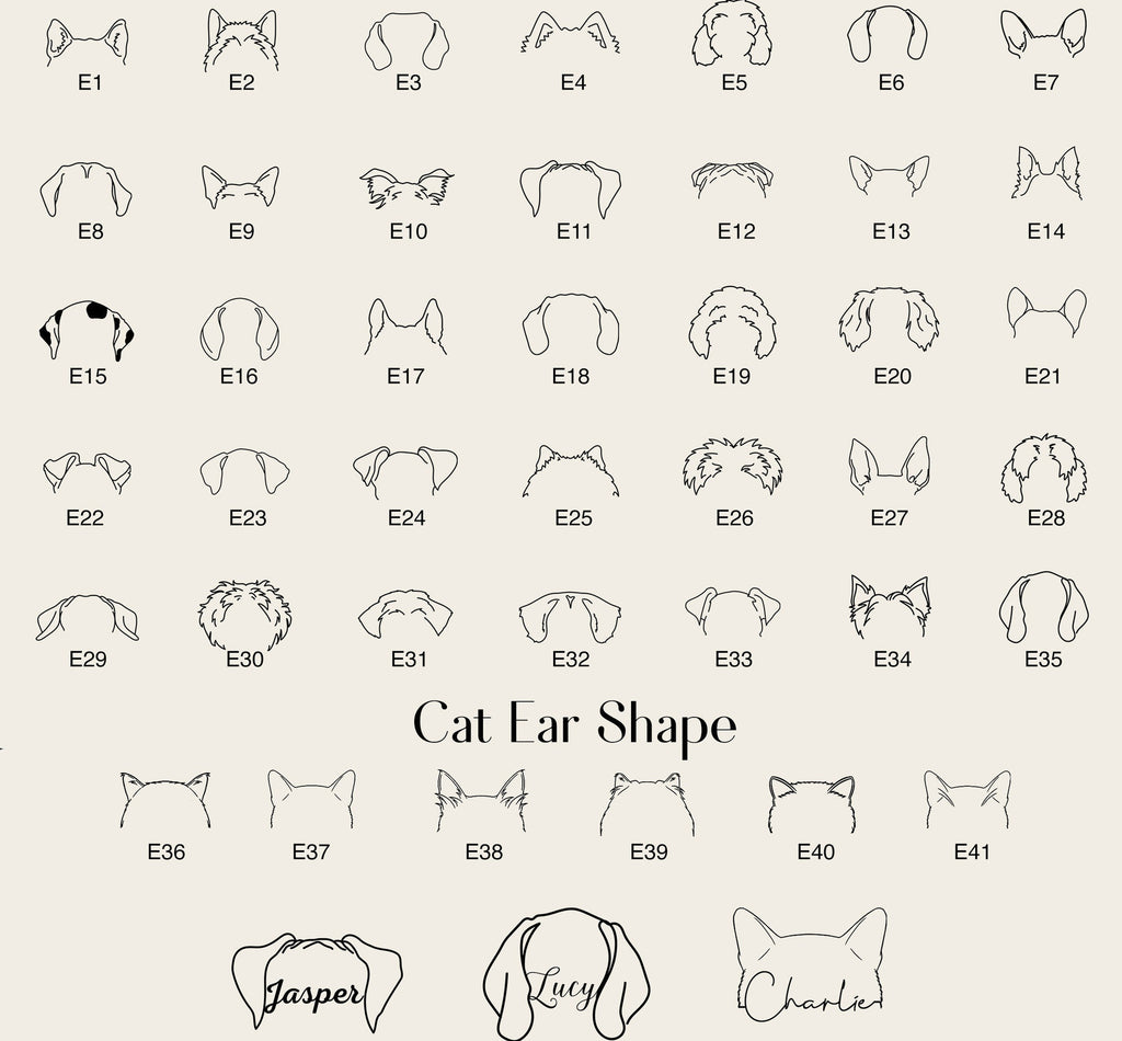 Custom Dog/Cat Name & Ears Necklace Personalized 18k Gold Plated Stainless Steel Pet Name And Ears Necklace