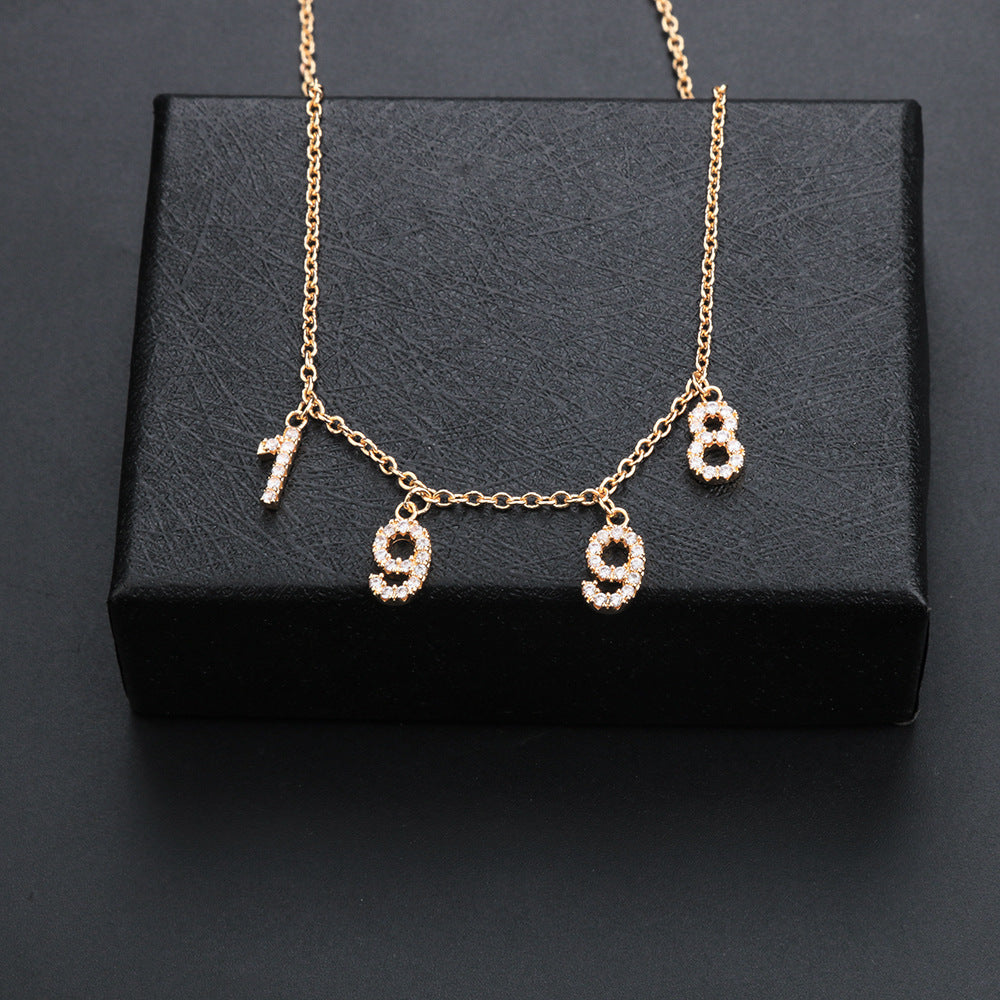 Custom Personalized Cubic Zirconia Letter Necklace