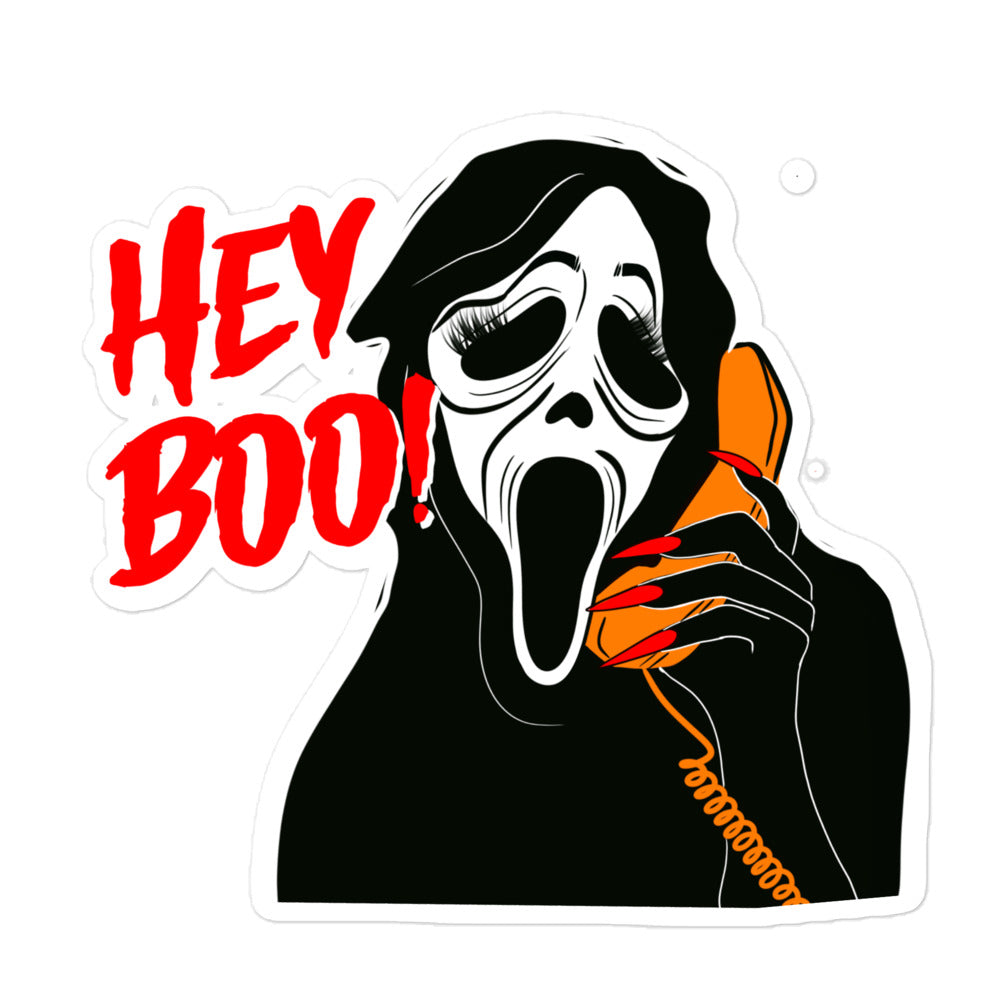 Hey BOO! Scream Mask Bubble-free stickers