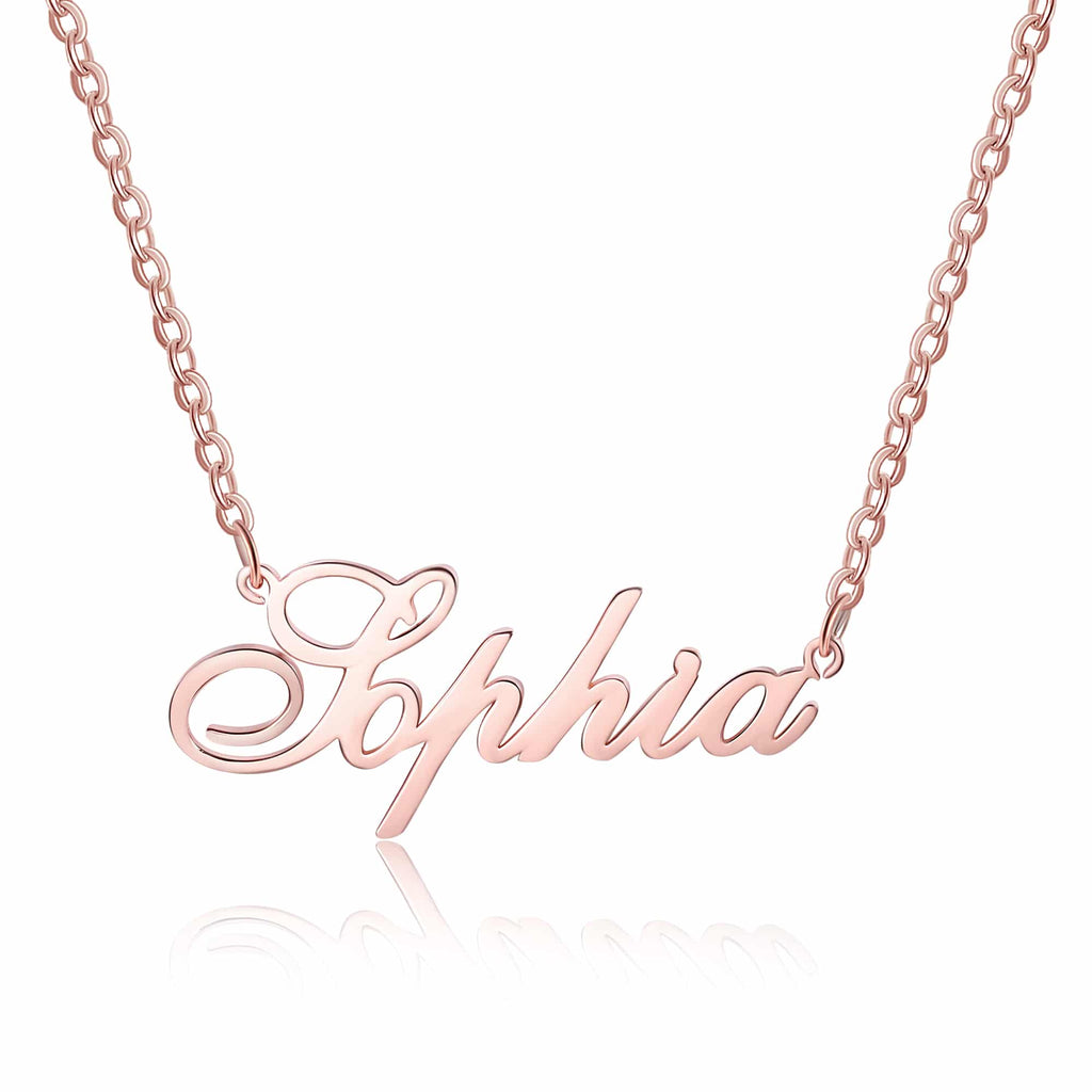 Custom Name Necklace 18k Gold Plated Hypoallergenic Stainless Steel Personalized Necklace