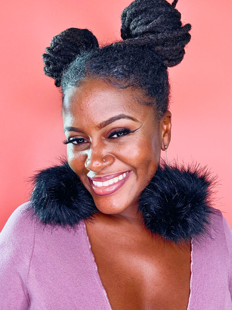 "Clueless" Vegan Faux Fur Earrings
