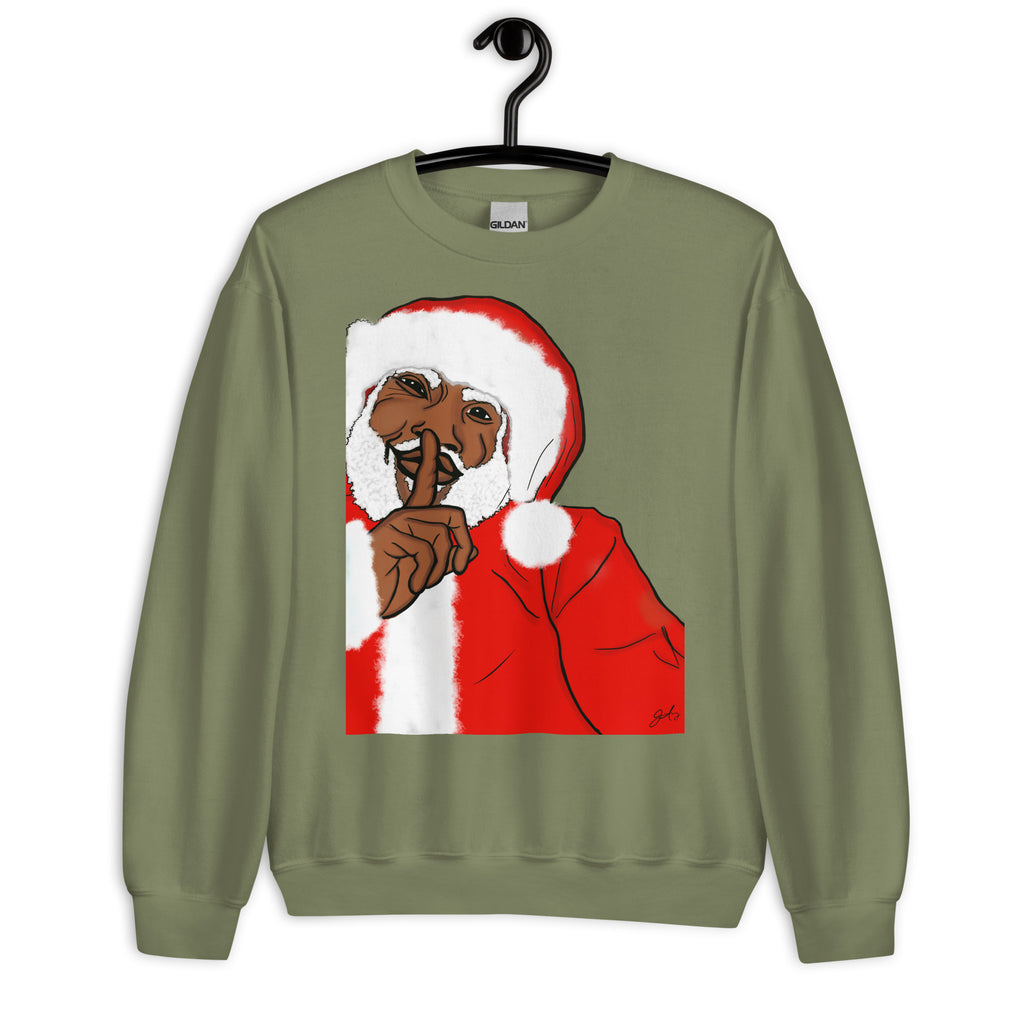 Shhh! Black Santa Unisex Sweatshirt