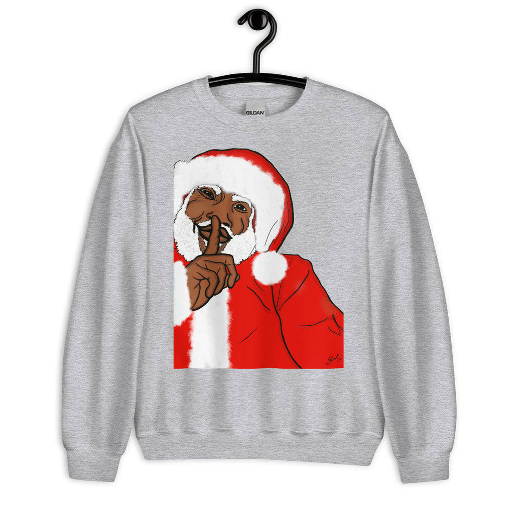 Shhh! Black Santa Unisex Sweatshirt