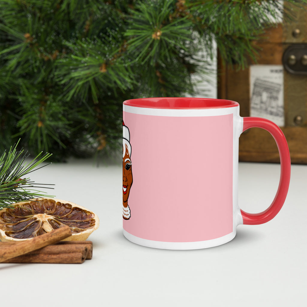 Black Mrs. Claus Holiday Mug (Pink)